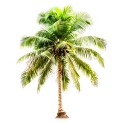 Obraz premium tree of coconut isolated on white background