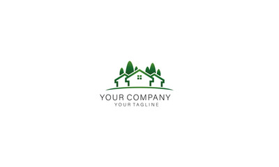 logo real estate green leaf home