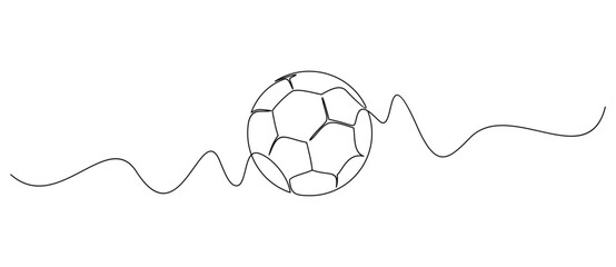 Soccer Ball in a continuous one line art. illustration vector eps 10