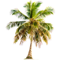 Fototapeta premium tree of coconut isolated on white background