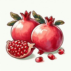 手描き風ザクロのイラスト