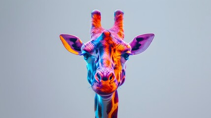 Obraz premium Fun giraffe on white background. 