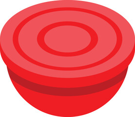 Red round food container, keeping food fresh for long time
