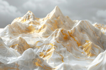 Golden and white marble mountaines