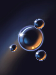 abstract background with bubbles digital art for card decoration illustration