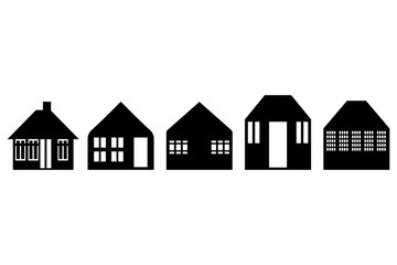House building icon set design