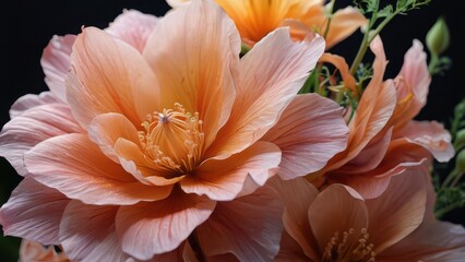 Fototapeta premium Delicate Peach Flower Petals Close-Up.