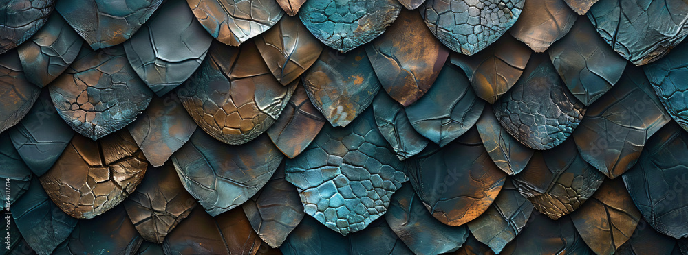 Aufkleber a mosaic of leather in various colors and textures, arranged to create an abstract background with g