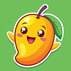 happy fun mango character sticker 