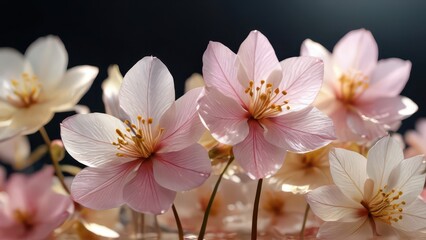 Fototapeta premium Delicate Pink Flowers in Bloom.