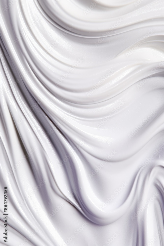 Poster a white fabric with a wave pattern. the fabric appears to be made of a smooth, shiny material, and i