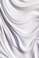 Obraz premium A white fabric with a wave pattern. The fabric appears to be made of a smooth, shiny material, and it has a very soft and elegant texture