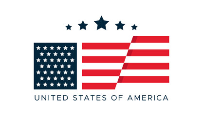 Flat vector design illustration of the American national flag for banner design elements, government campaign posters. design elements. American flag. united states flag symbol