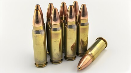 Ammunition Isolated on Clean White Background