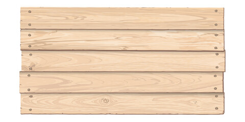 Blank signboard isolated made from cut timber panels and held together with brass rivets graphic illustrated. Nameplate wooden whitewashed texture pattern.