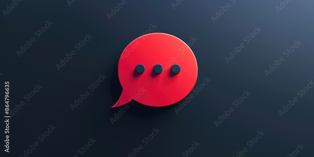 Aufkleber a red circle with three dots in the middle. the circle is a symbol for a chat or a conversation