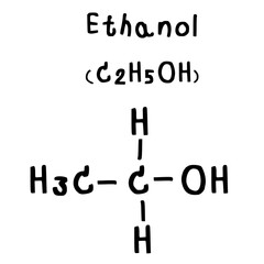 molecular structure of ethanol  illustration