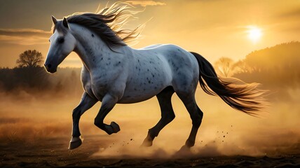 Majestic horse posing for the camera, good for multimedia content