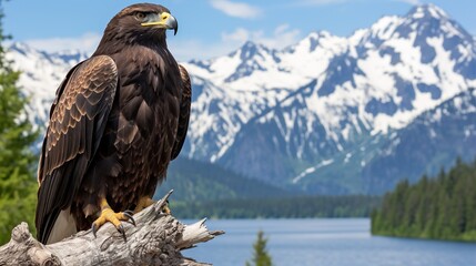 Fototapeta premium eagle on a branch