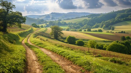 Fototapeta premium Rural Landscape with Charming Footpath