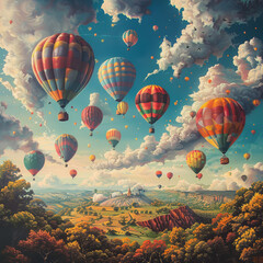 Obraz premium Balloons displaying eco-friendly messages, promoting sustainability and environmental consciousness with vibrant designs and impactful slogans.