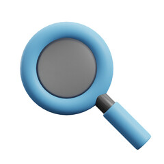 3d rendered icon of a magnifying glass