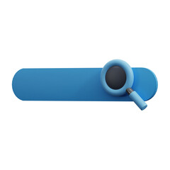 3d rendered icon of a search bar with lup