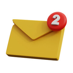 3d rendered icon of an email notification