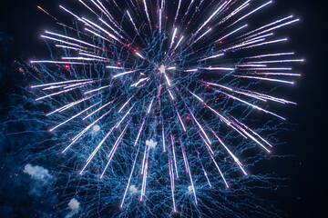 A Festive Display Of Fireworks Lighting Up The Sky.