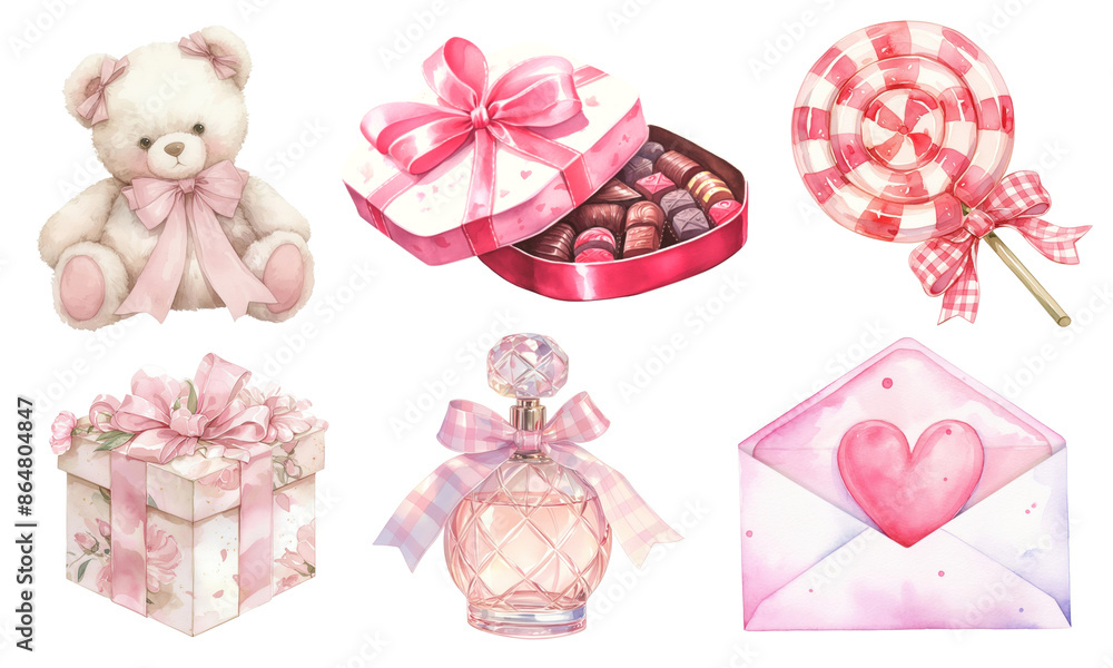 Canvas Prints valentine's day gift png element set on transparent background