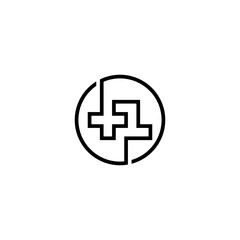 Obraz premium +1 Letter Logo Vector