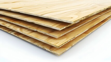 Photo of Isolated Plywood Sheets on White Background
