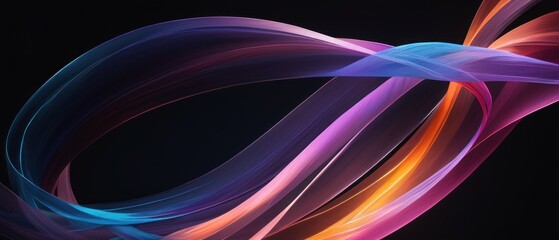 Fototapeta premium Colorful Abstract Neon Light Streaks on Dark Background