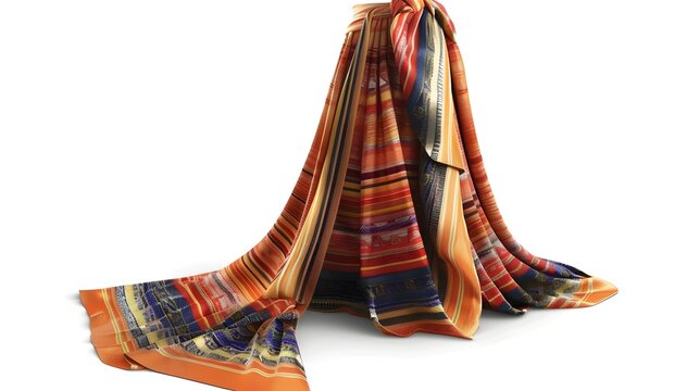Photo of Pha Nung Traditional Wraparound Skirt Isolated on White Background