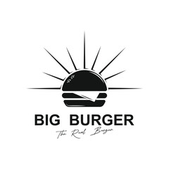 Burger Logo, Bread Vector, Meat And Vegetable, Fast Food Design, Burger Shop And Product Brand Icon Illustration