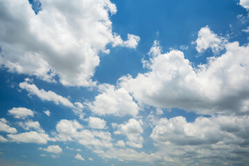 Good atmosphere, blue cloudy sky is beautiful.