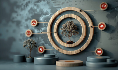 Business Strategy with Action Plan and Goals, Corporate Marketing, Project Management, Success and Target Achievement