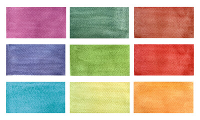 Fototapeta premium Purple, brown, orange, yellow, red, blue, green, lime wash abstract watercolor background. High quality art. The color wash in the paper. Hand drawn great as a design element, for cards, logotype