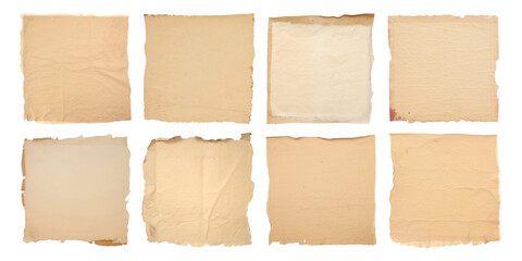 Vintage ripped paper png cut out element set