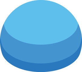 Blue hemisphere is being presented, creating the illusion of a full sphere shape