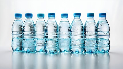 Water Bottles Isolated on White Background for Product Display and Advertising