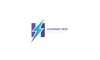 H letter eco electric service business logo template