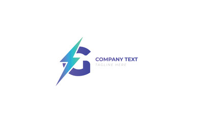 G letter eco electric service business logo template