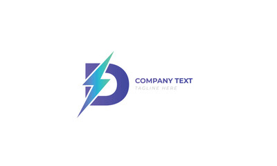 D letter eco electric service business logo template