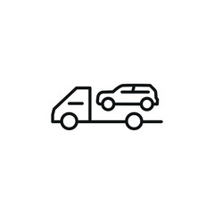 Tow truck icon. Simple tow truck icon for roadside assistance and vehicle recovery services, suitable for app and web design. Vector illustration 