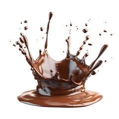 Chocolate Splash Isolated On White Background, Chocolate Splash, Chocolate Crown Splash, Generative AI. 