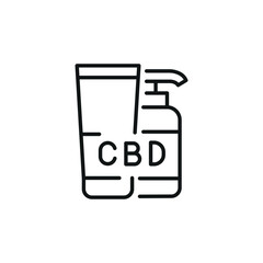 CBD cosmetics icon. Simple CBD cosmetics icon for social media, app, and web design. Vector illustration.