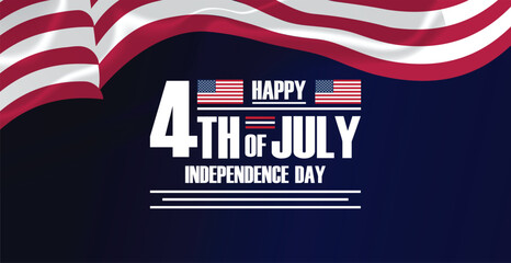 Festive 4th of July Independence Day background featuring the American flag, fireworks, and stars