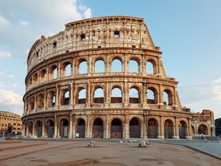 Fototapeta premium Virtual field trip to ancient Rome, students exploring historical sites, [virtual travel], [historical education]