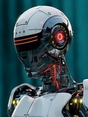 Fototapeta premium Future robot, humanoid robot, AI intelligent robot, machinery and science technology